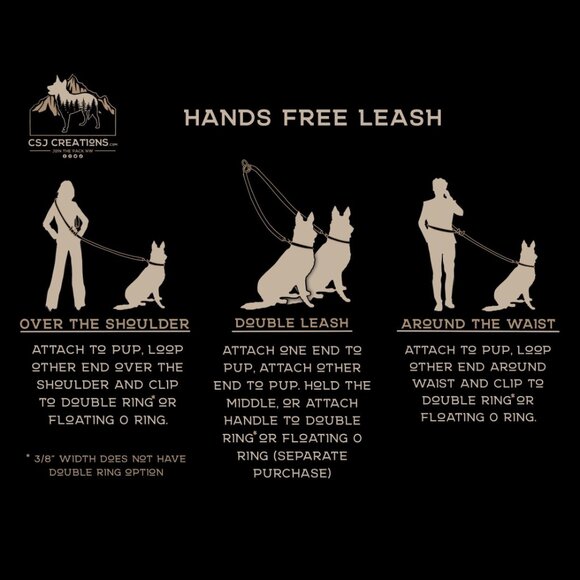 5.5' Biothane Hands Free Leash w/Flat Traffic Handle 5/8" width - Picture 2 of 4